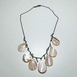 Vintage Bellagio Crystals Mother-of-Pearl Drop Necklace